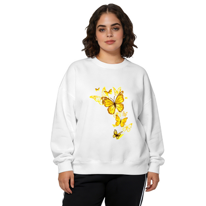 Brilliant Gold Monarch Butterflies Statement Crewneck Sweatshirt