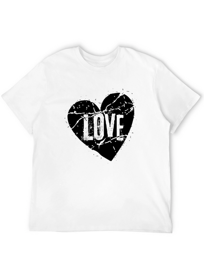 Distressed Love Heart Graphic Tee - Black