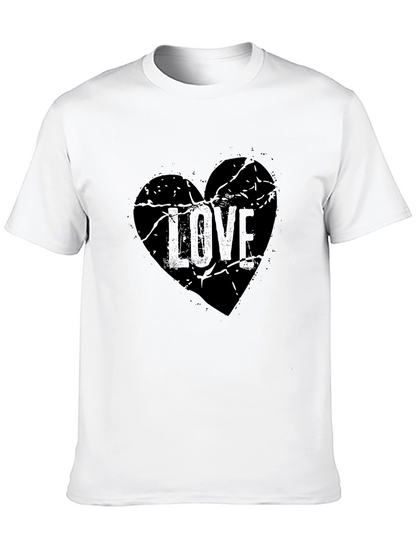 Distressed Love Heart Graphic Tee - Black