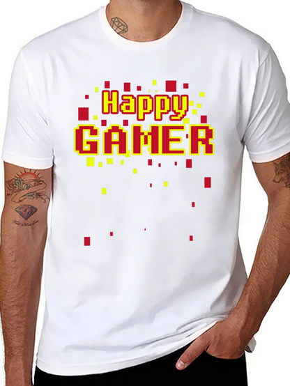 Happy Gamer T-Shirt - Retro Pixel Style