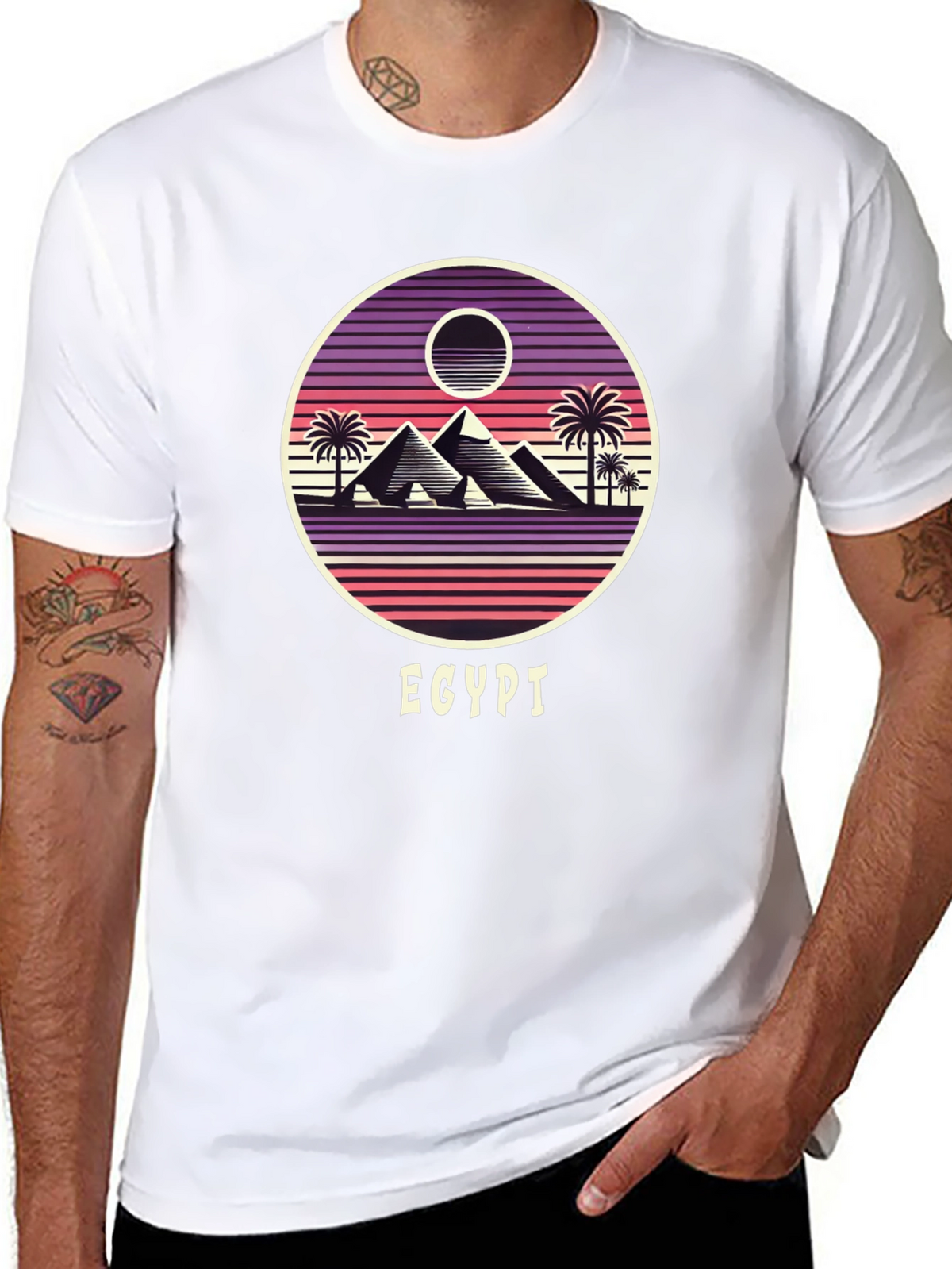 Retro Egypt Pyramid Graphic Tee - Unisex