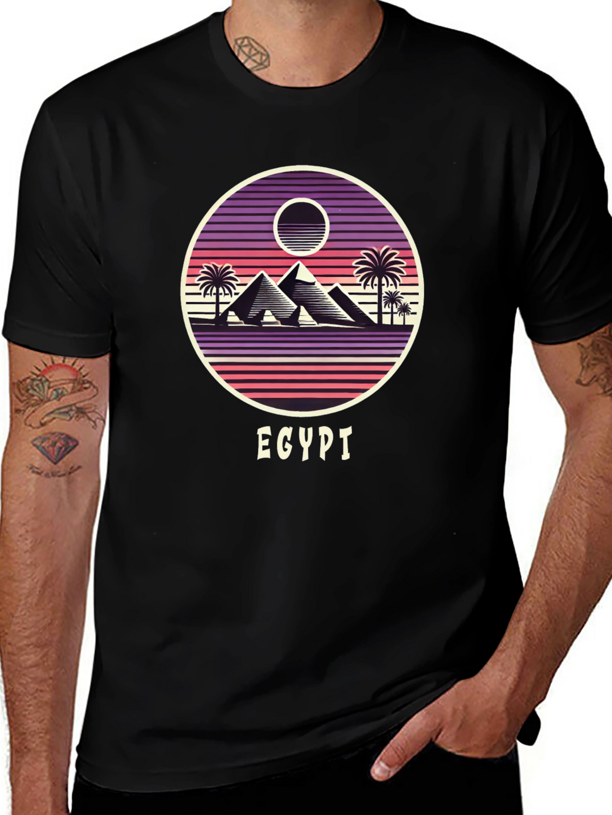 Retro Egypt Pyramid Graphic Tee - Unisex