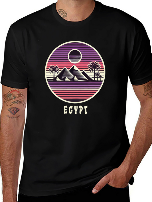Retro Egypt Pyramid Graphic Tee - Unisex