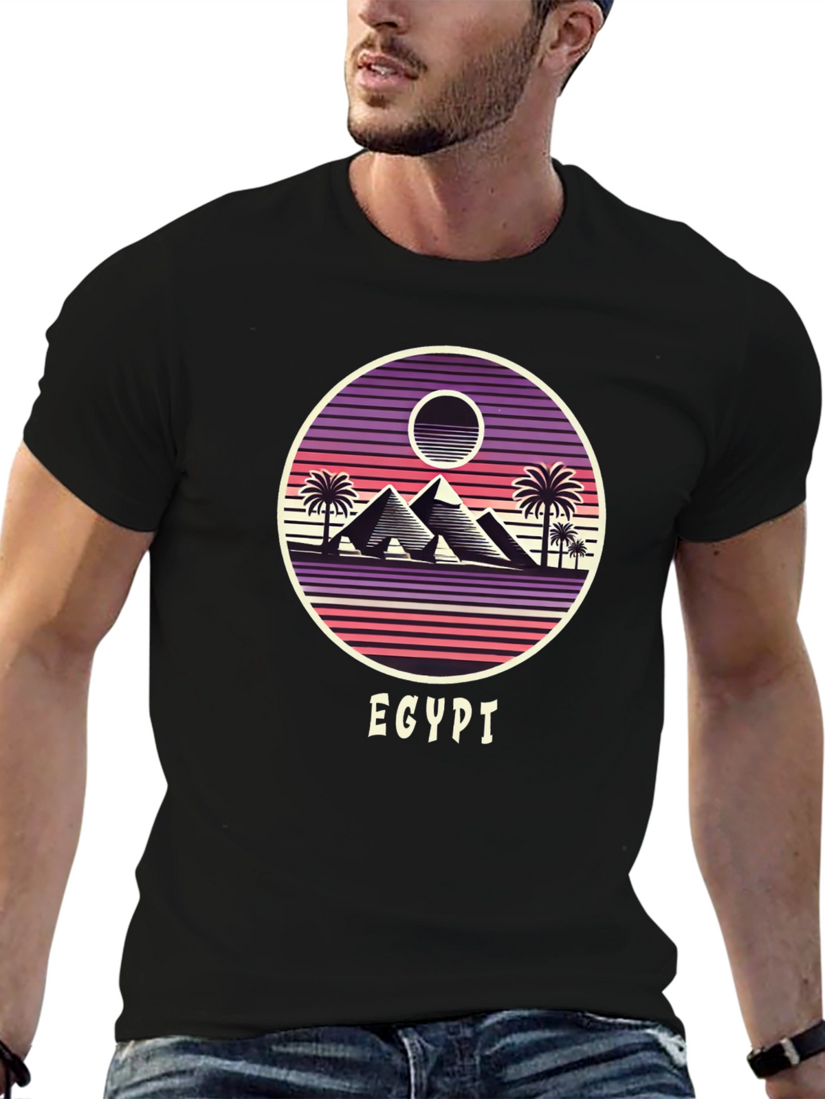 Retro Egypt Pyramid Graphic Tee - Unisex