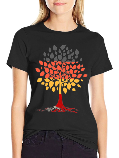 Germany Flag Tree Graphic Tee - Black