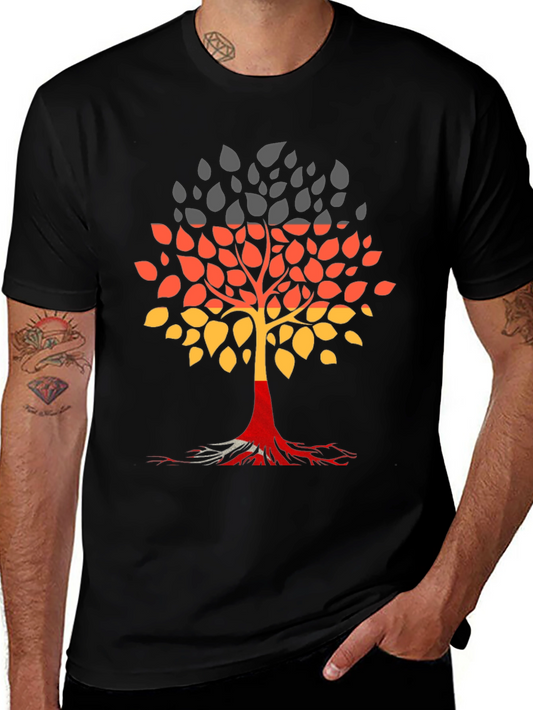 Germany Flag Tree Graphic Tee - Black