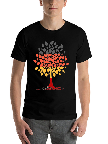 Germany Flag Tree Graphic Tee - Black