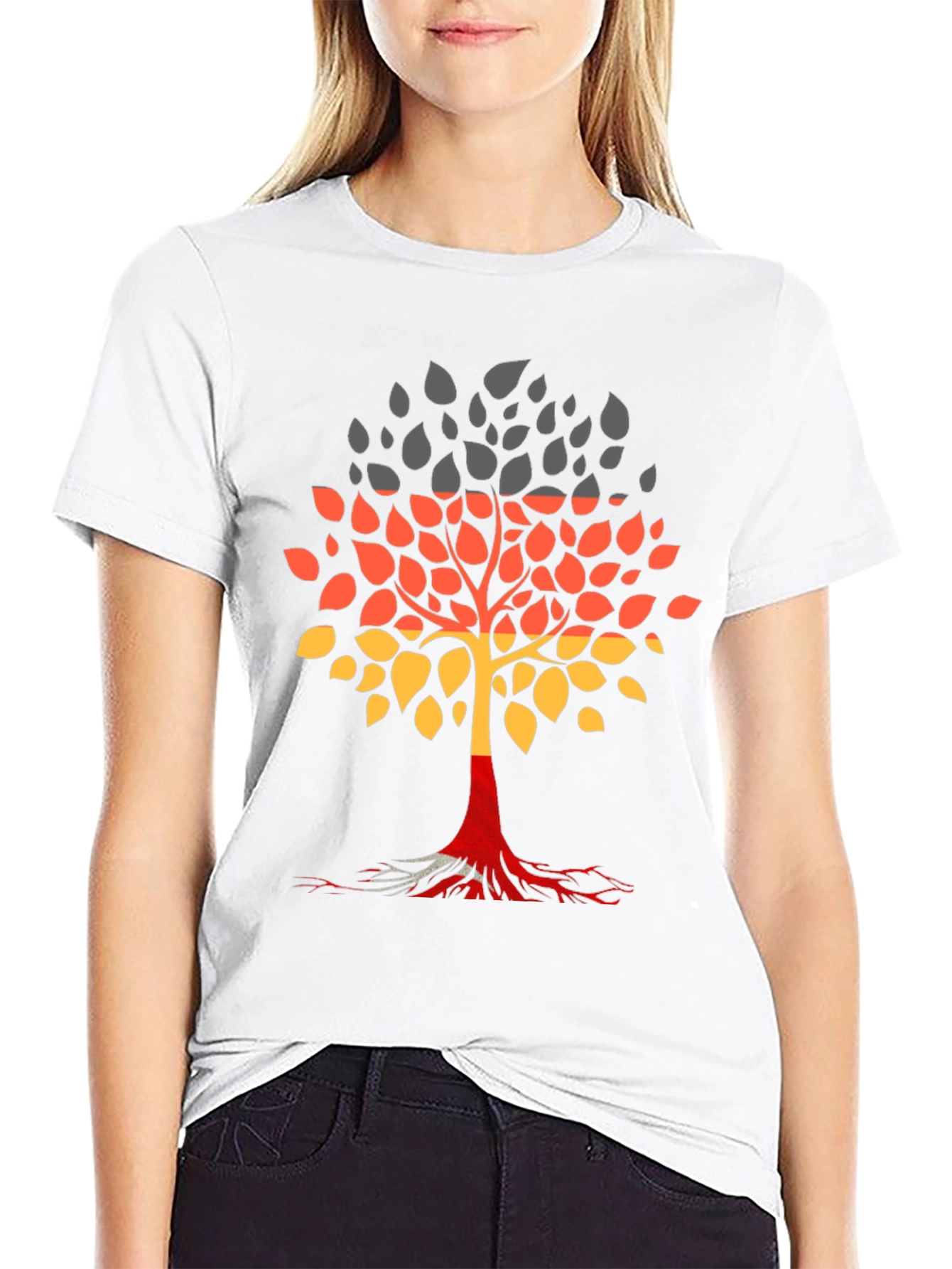 Germany Flag Tree Graphic Tee - Black