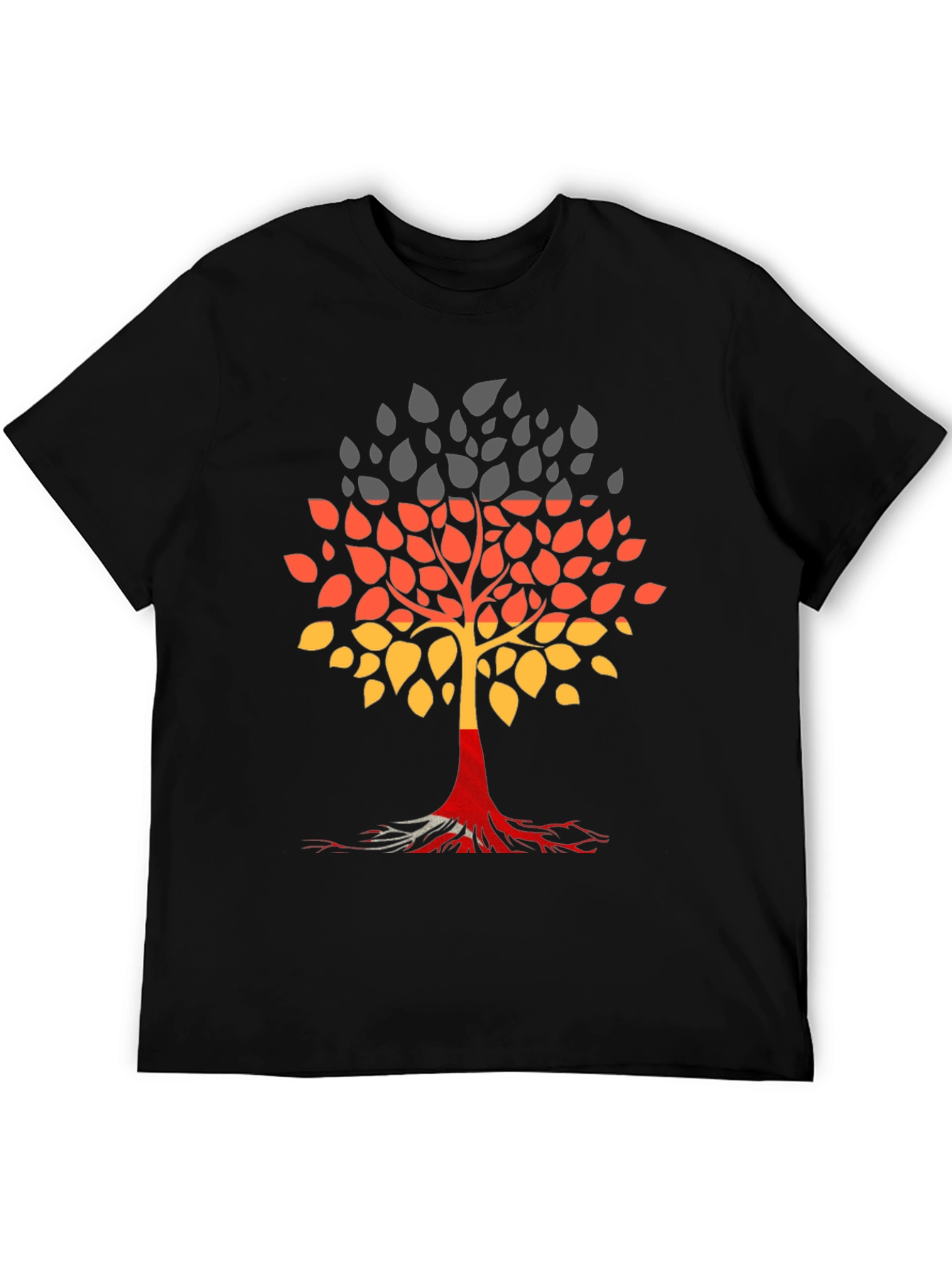 Germany Flag Tree Graphic Tee - Black