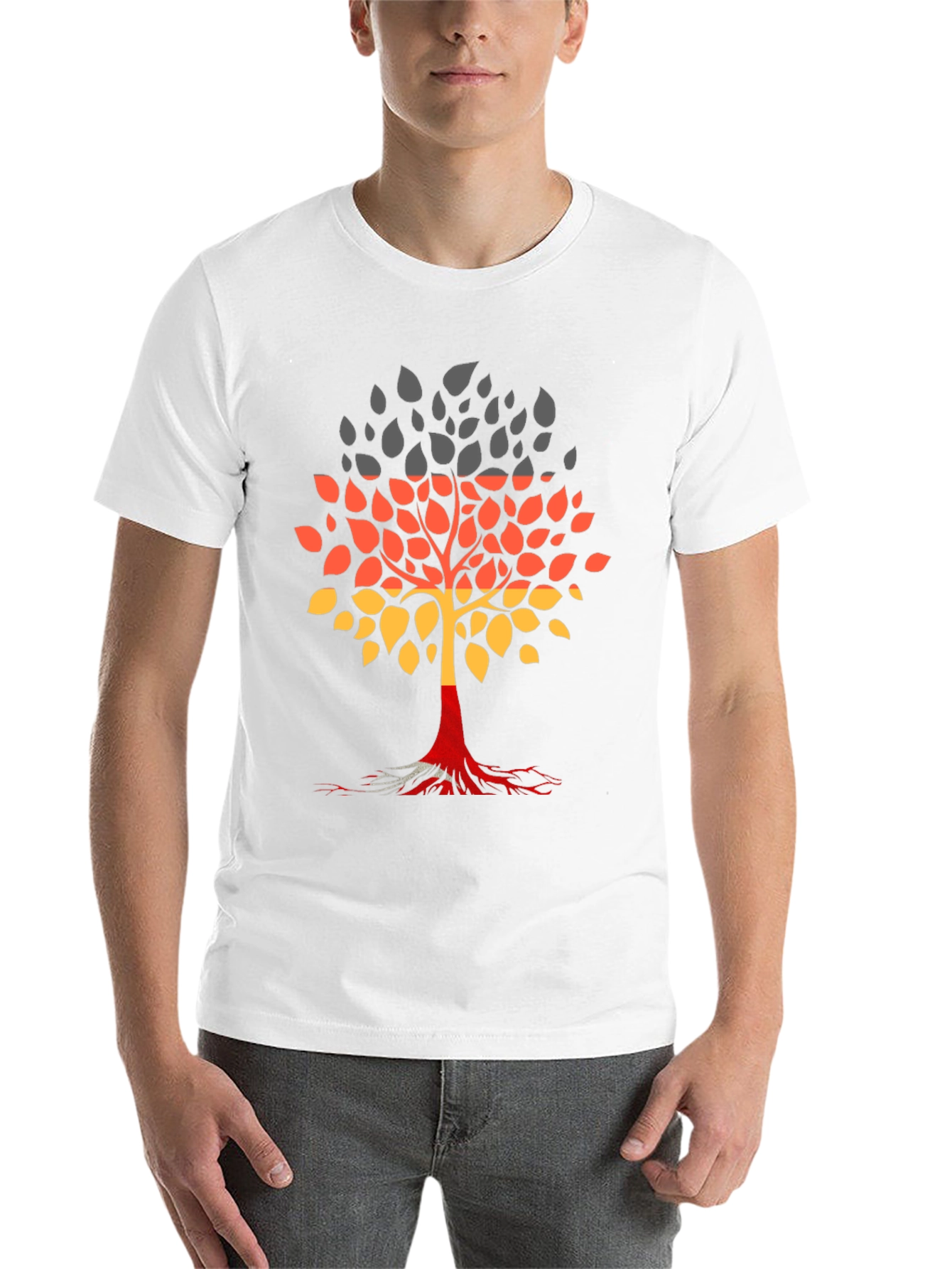 Germany Flag Tree Graphic Tee - Black