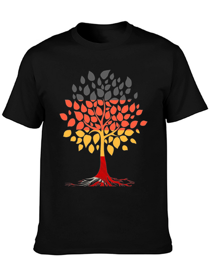 Germany Flag Tree Graphic Tee - Black