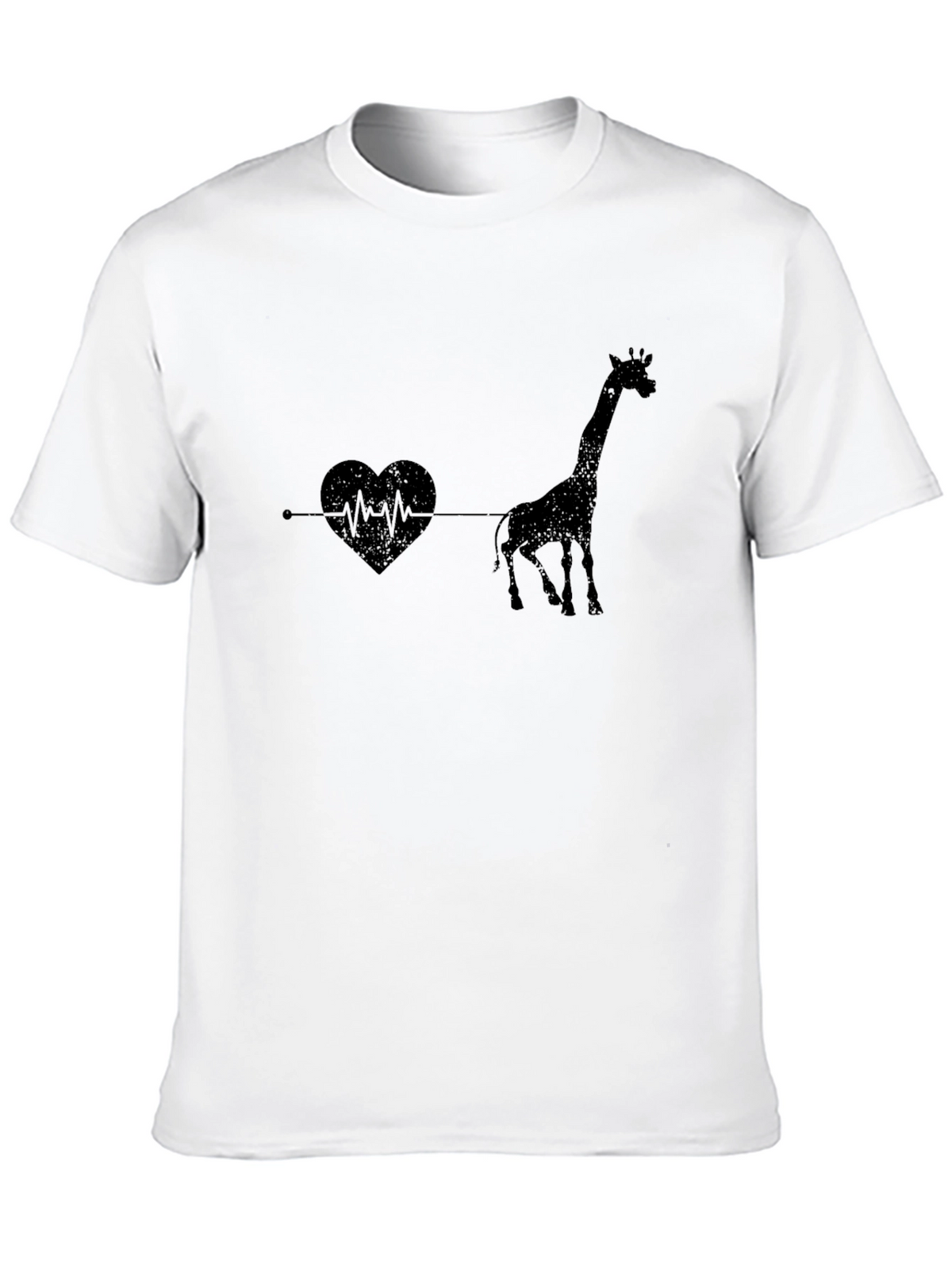 Giraffe Heartbeat Graphic Tee - Unique Animal Lovers T-Shirt
