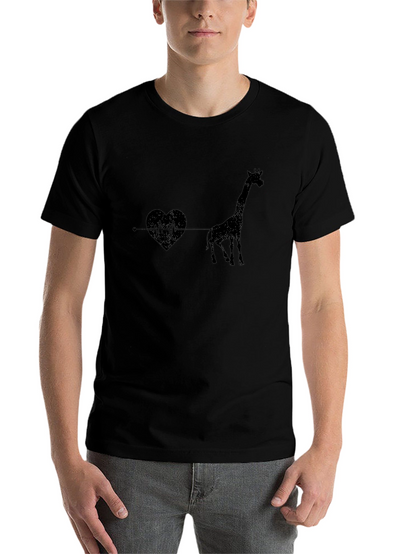 Giraffe Heartbeat Graphic Tee - Unique Animal Lovers T-Shirt