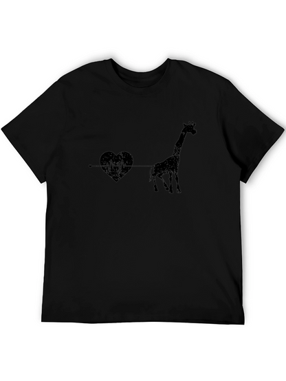 Giraffe Heartbeat Graphic Tee - Unique Animal Lovers T-Shirt