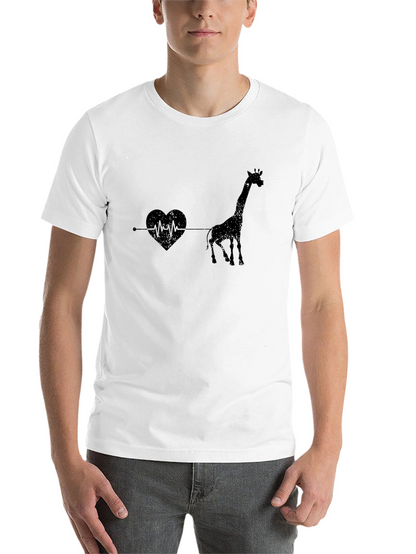 Giraffe Heartbeat Graphic Tee - Unique Animal Lovers T-Shirt