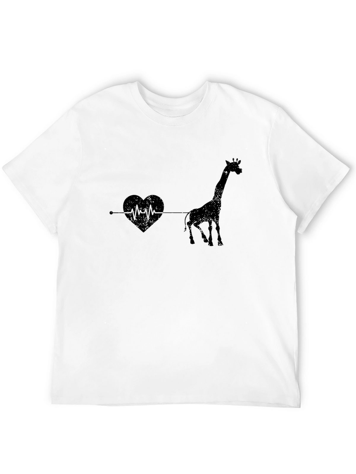 Giraffe Heartbeat Graphic Tee - Unique Animal Lovers T-Shirt