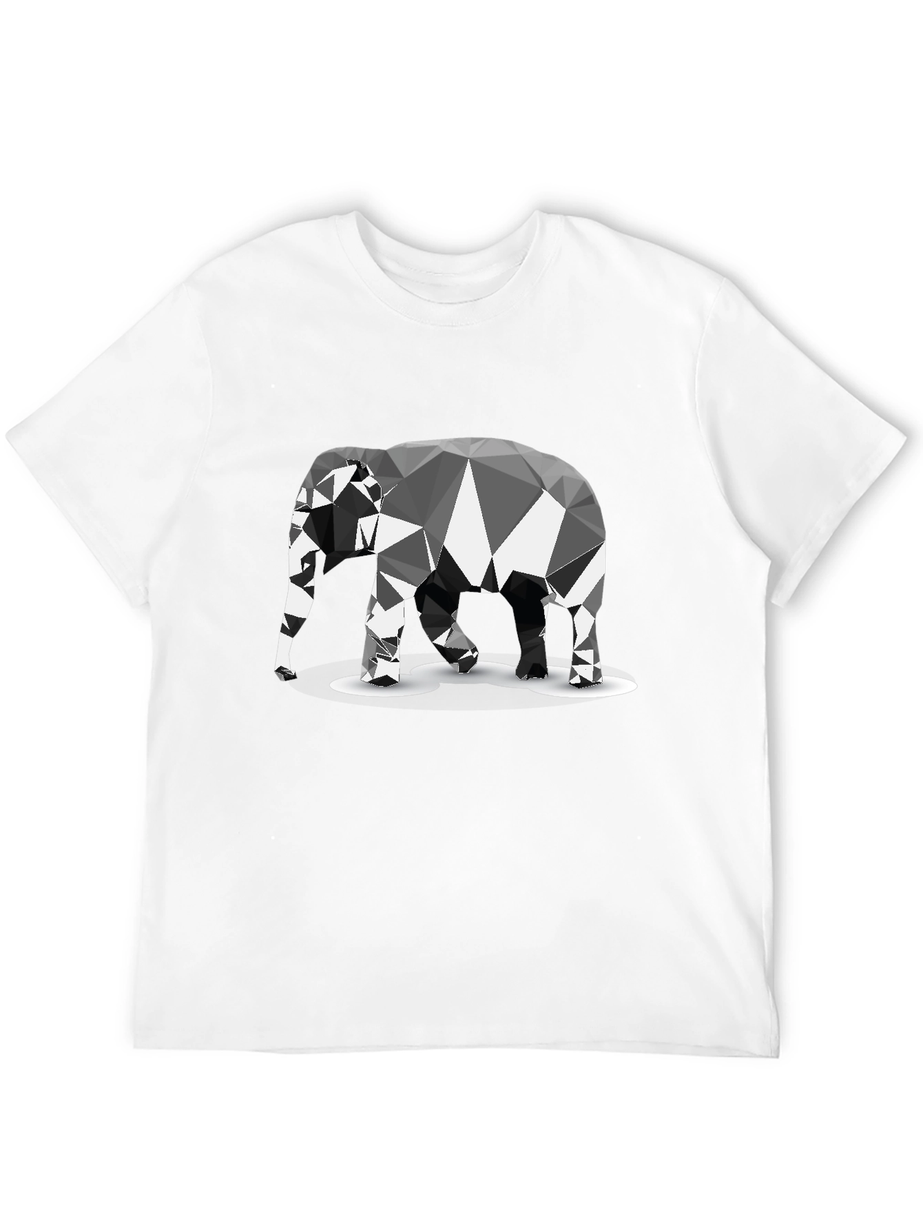 Geometric Elephant Graphic Black T-Shirt