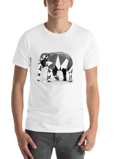 Geometric Elephant Graphic Black T-Shirt