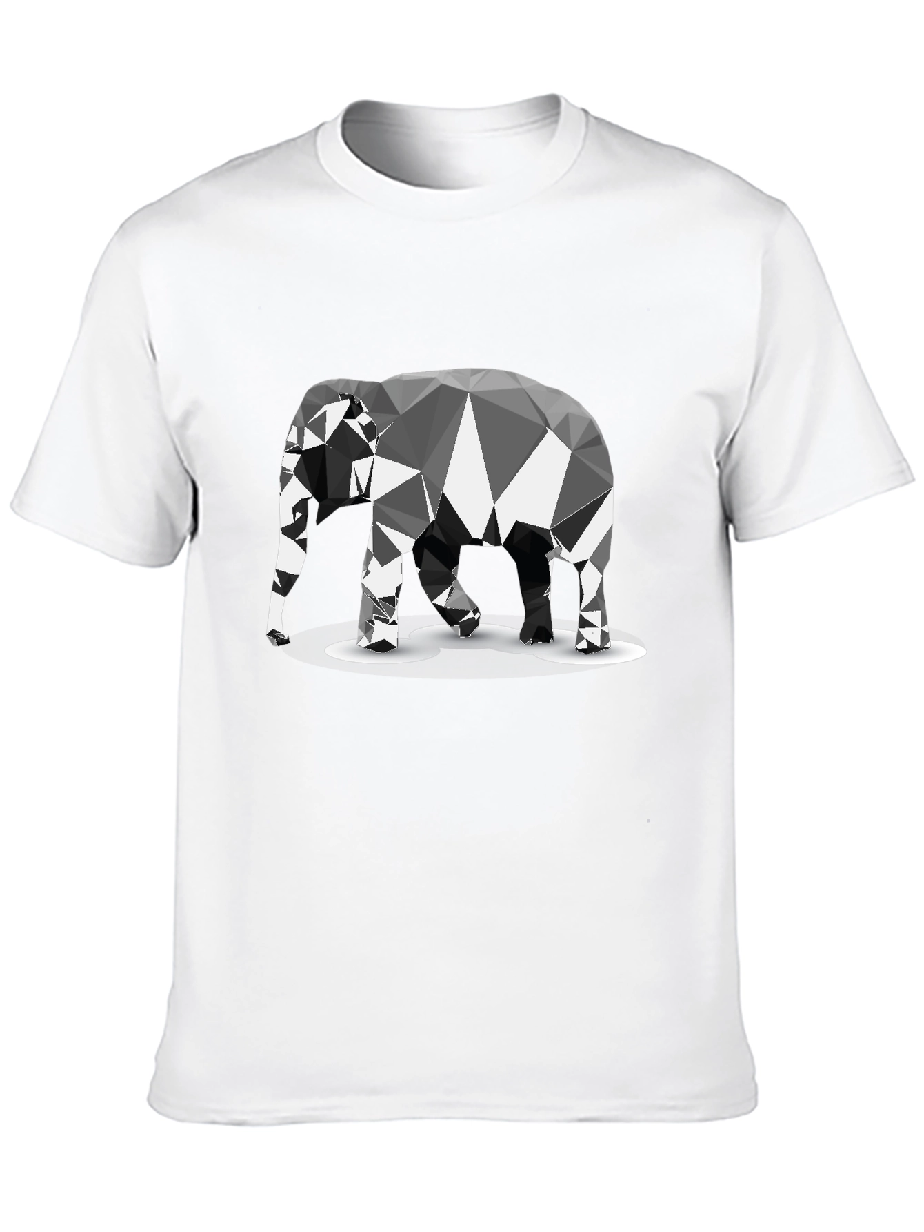 Geometric Elephant Graphic Black T-Shirt