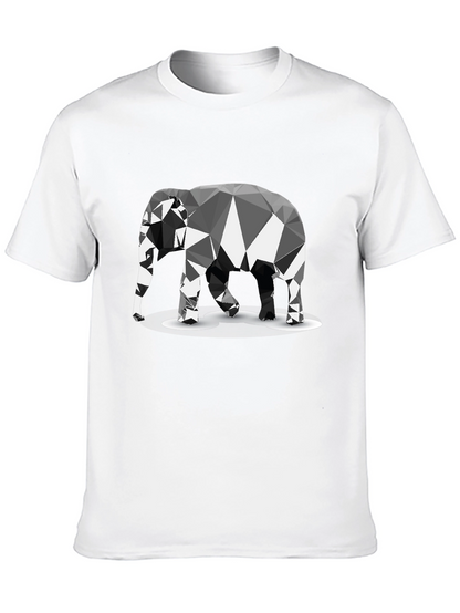 Geometric Elephant Graphic Black T-Shirt