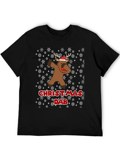 Christmas Dab Reindeer Mens Black T-Shirt