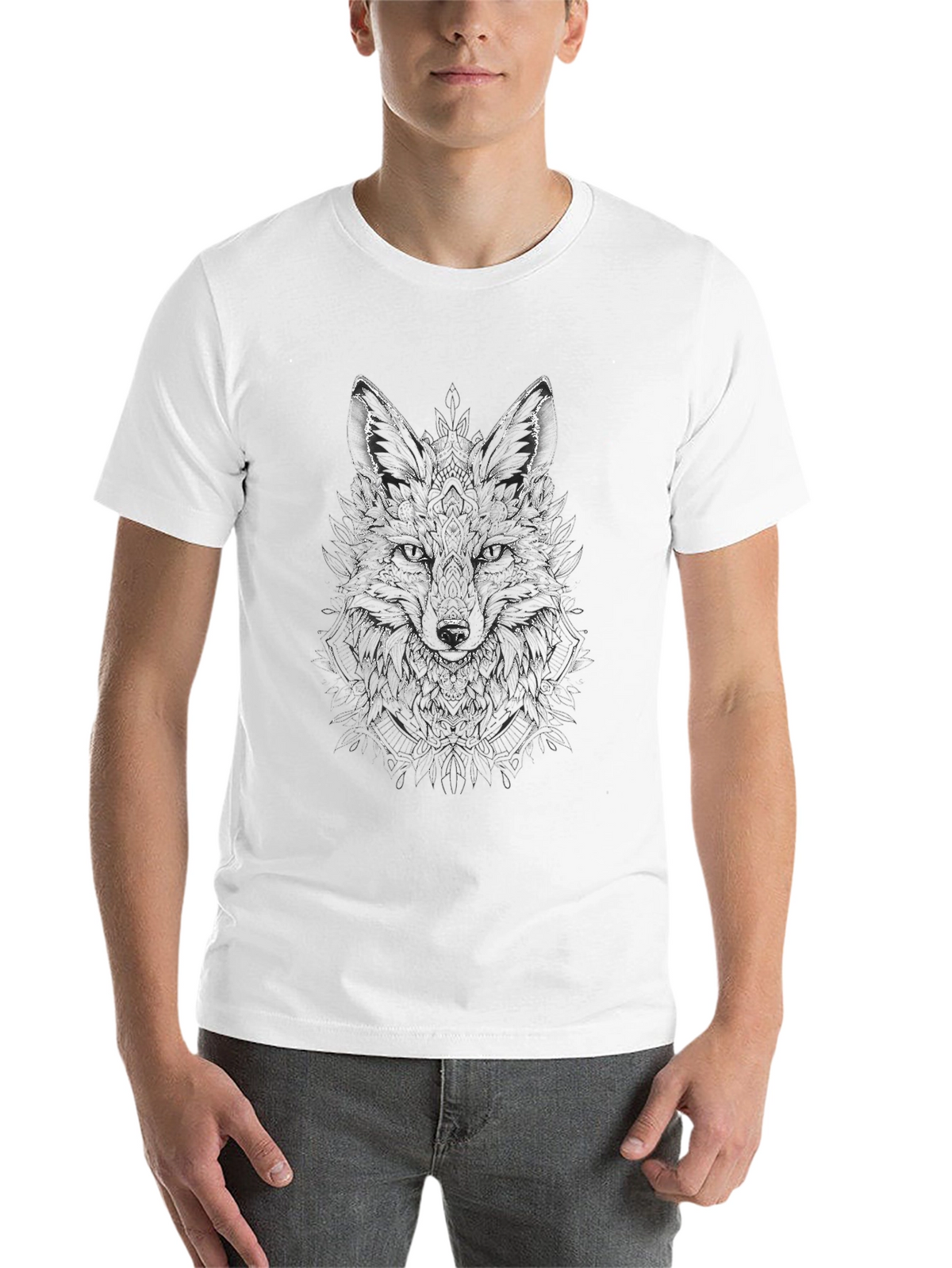 Wolf Graphic Print Black T-Shirt