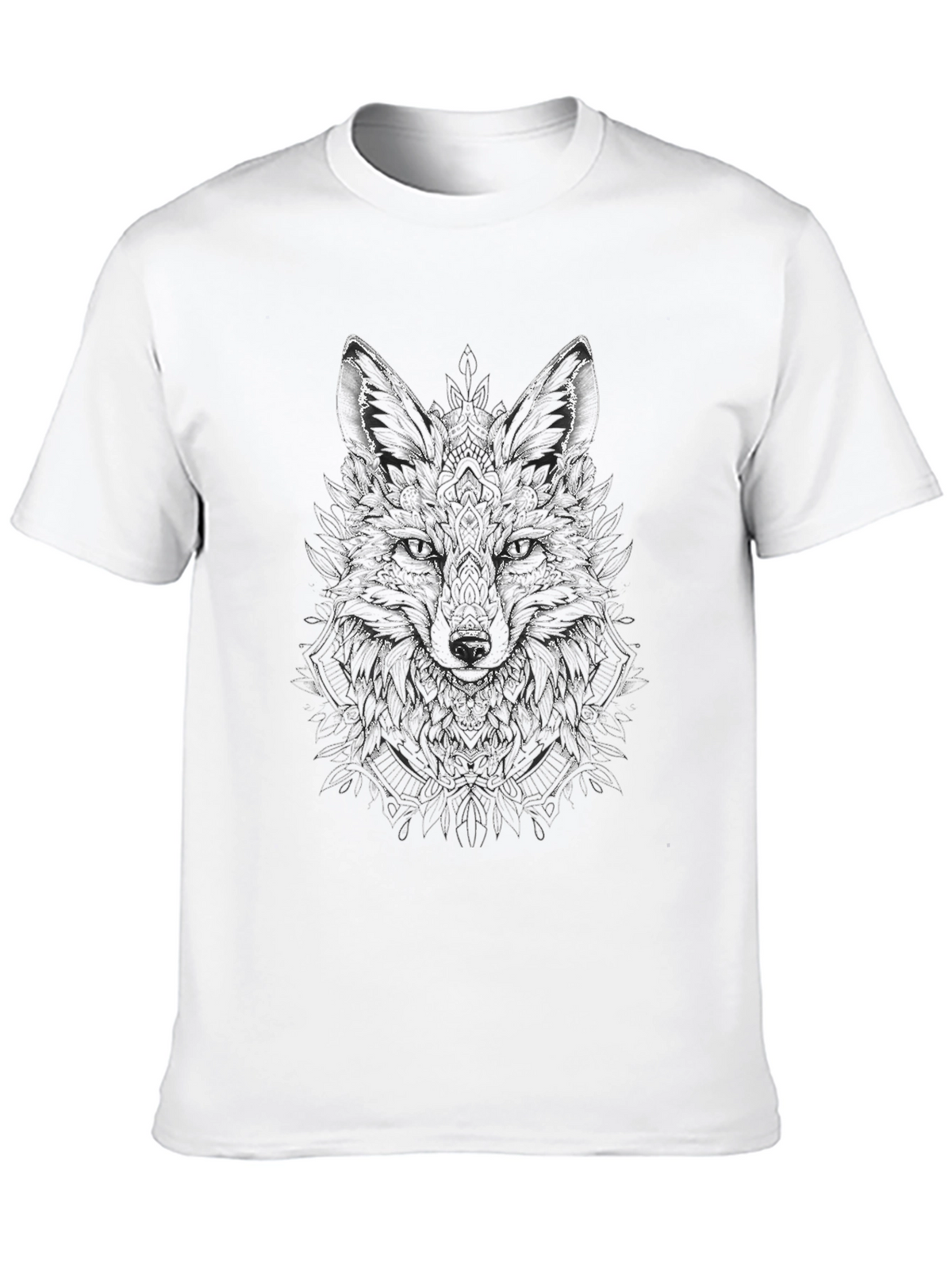 Wolf Graphic Print Black T-Shirt