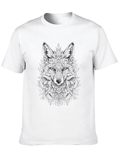 Wolf Graphic Print Black T-Shirt