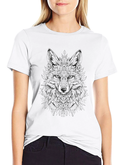 Wolf Graphic Print Black T-Shirt