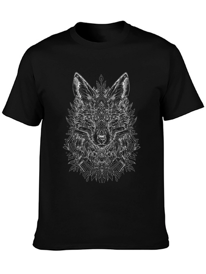 Wolf Graphic Print Black T-Shirt