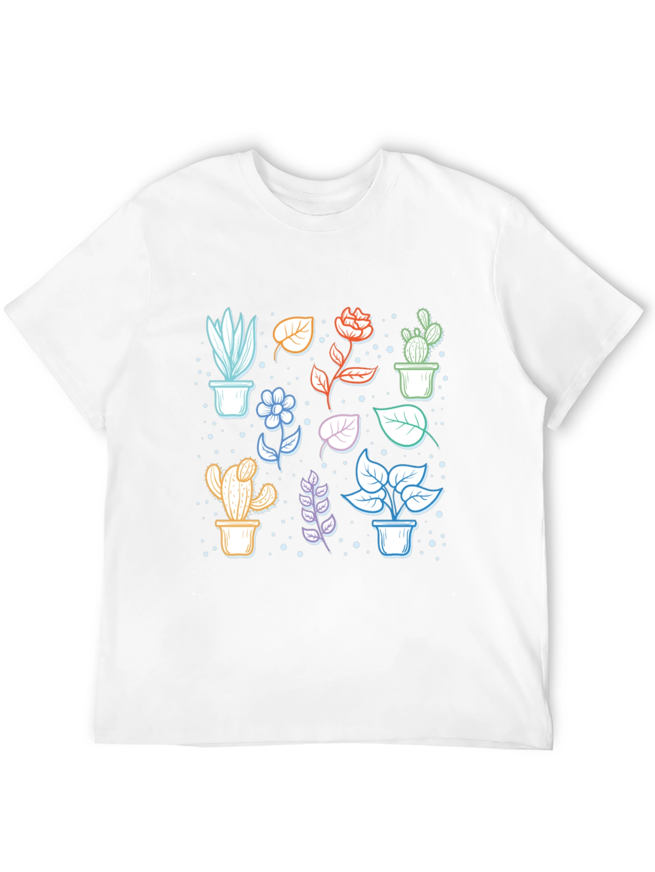 Botanical Plant Print Black T-Shirt