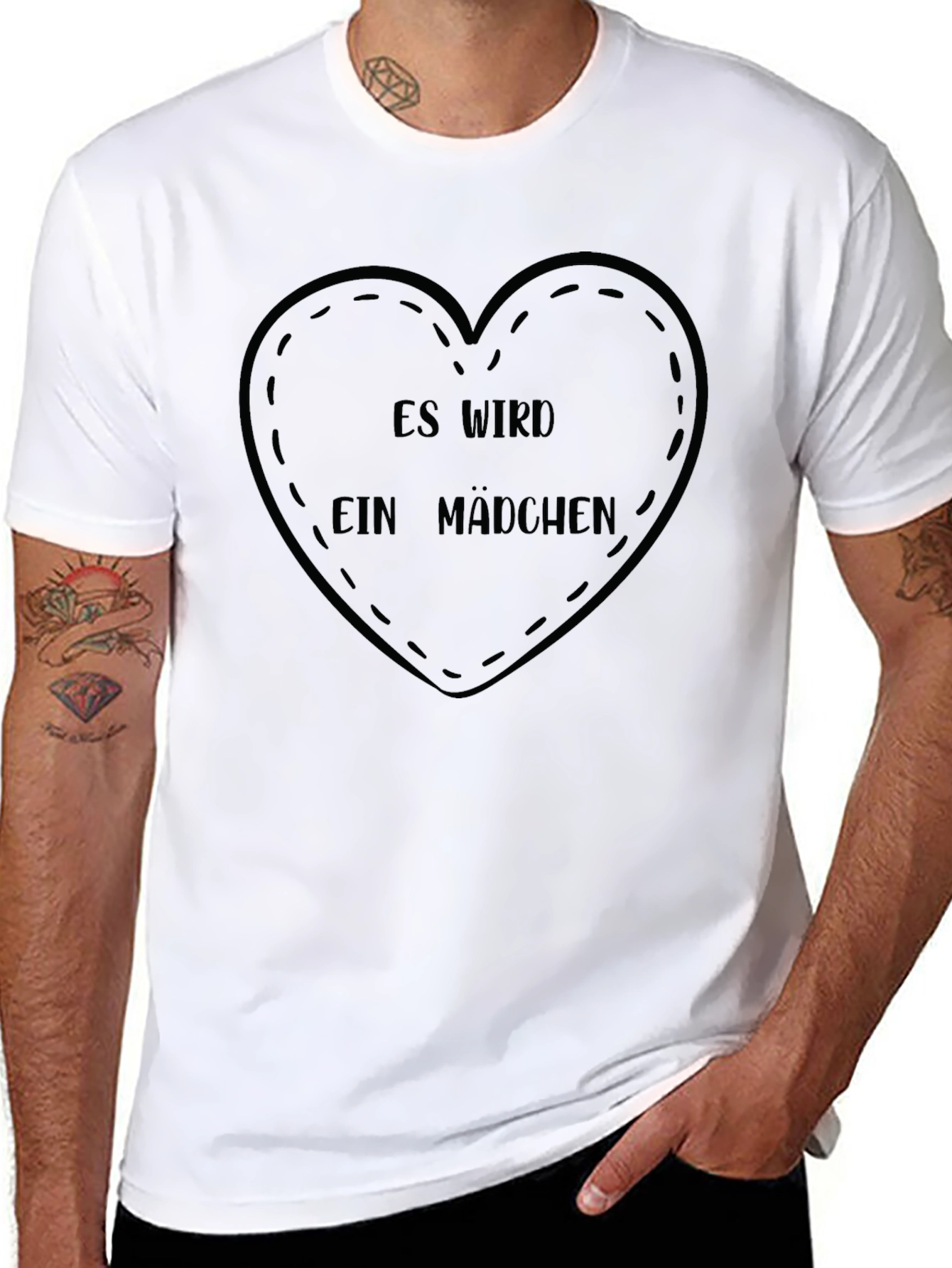 Es Wird Ein Madchen T-Shirt - Baby Announcement Tee