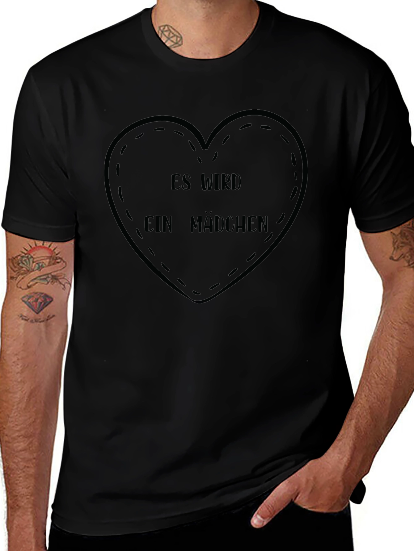 Es Wird Ein Madchen T-Shirt - Baby Announcement Tee