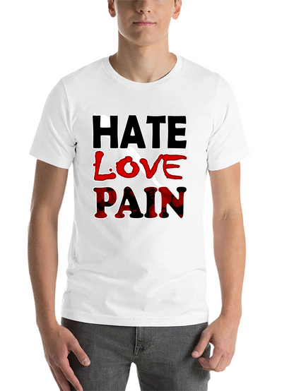 Hate Love Pain Graphic Print T-Shirt