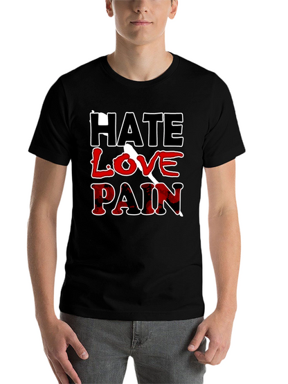 Hate Love Pain Graphic Print T-Shirt
