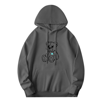 Broken?Heart Teddy Bear Grunge Aesthetic Hoodie