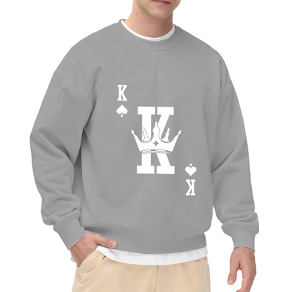 King K Spade Heart Poker Graphic Crew Pullover