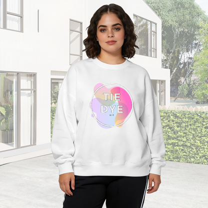Pastel Tie Dye Kit Retro Circle Logo Crewneck Sweatshirt