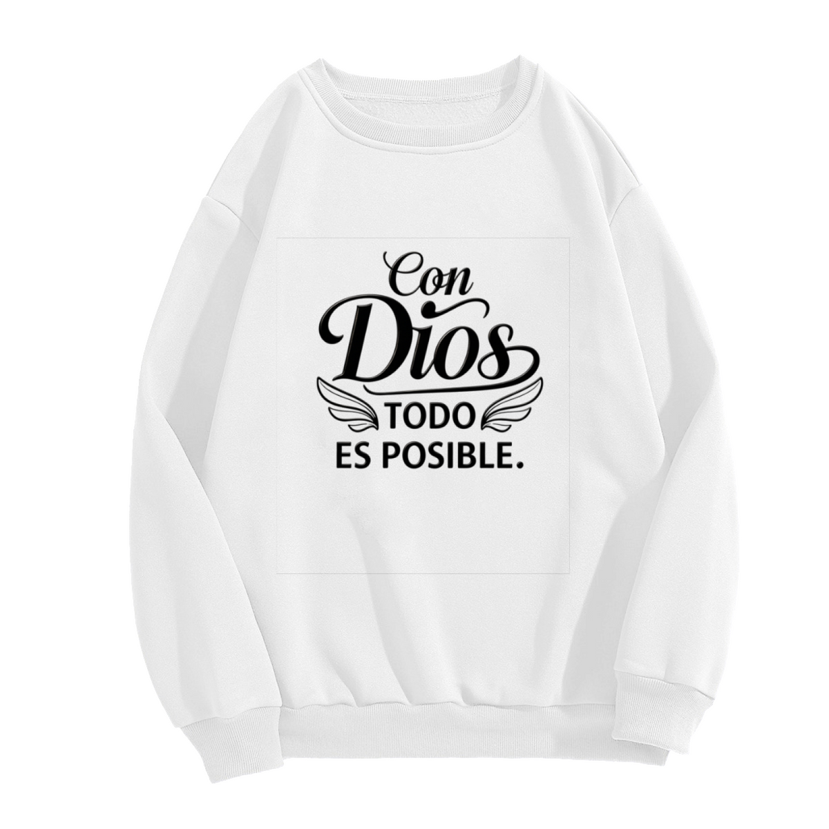 Con Dios Todo Es Posible Faith Quote Crewneck Sweatshirt