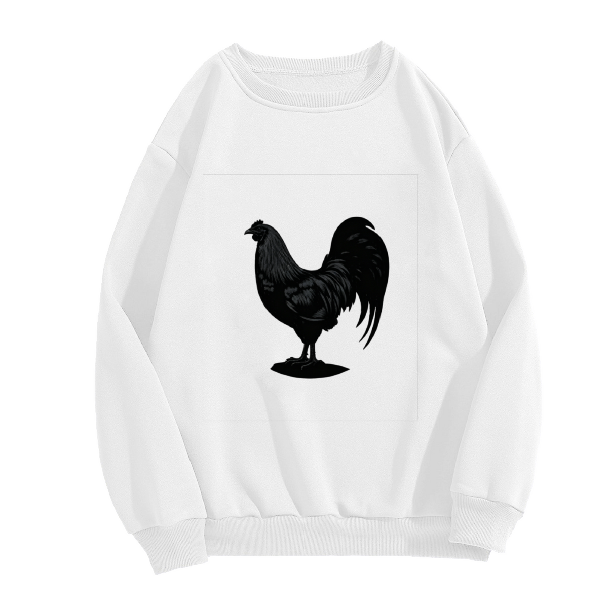 Black Rooster Graphic Crewneck Sweatshirt