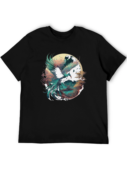 Phoenix Graphic Print Black T-Shirt