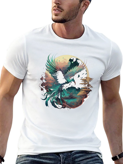 Phoenix Graphic Print Black T-Shirt