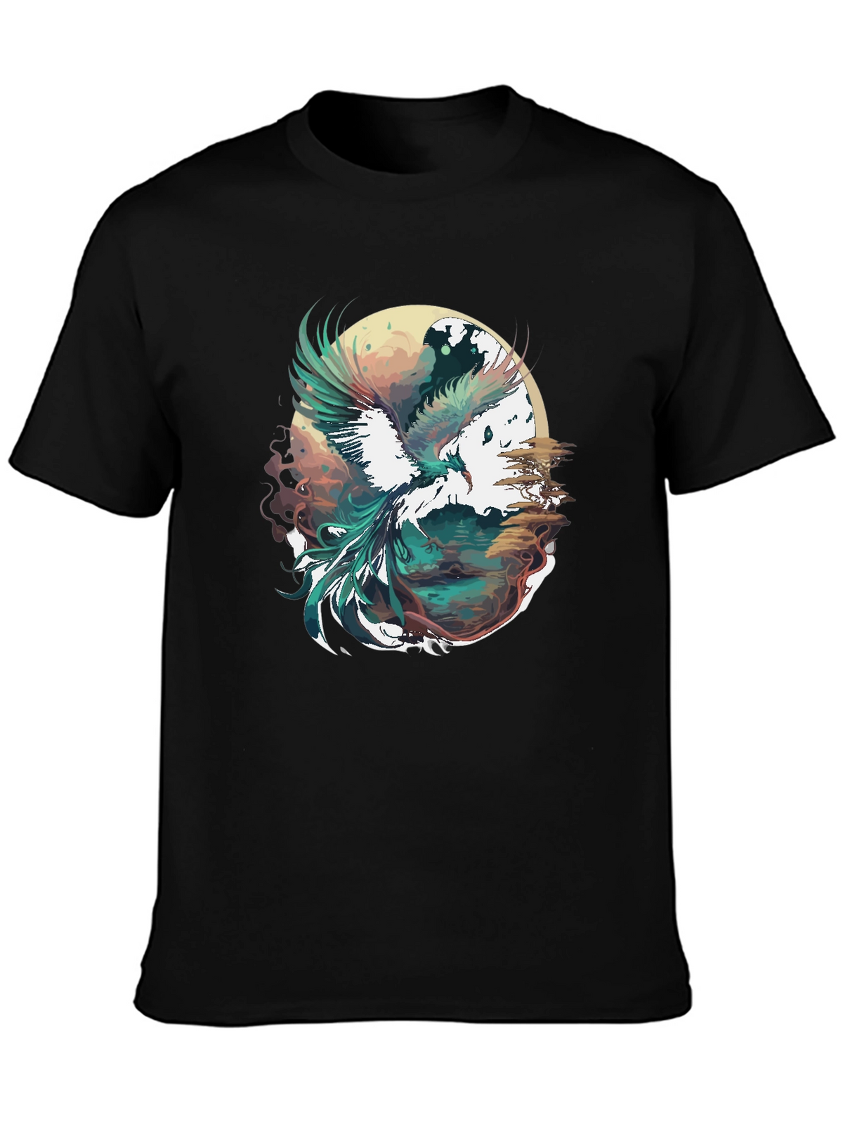 Phoenix Graphic Print Black T-Shirt
