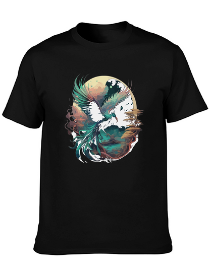 Phoenix Graphic Print Black T-Shirt