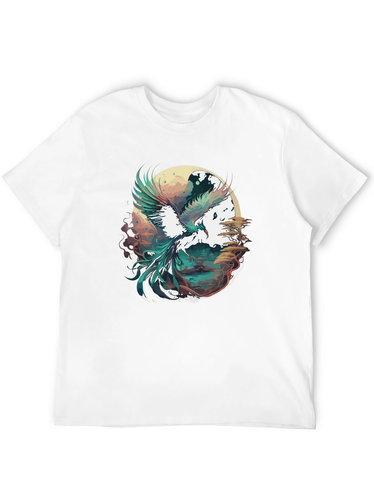 Phoenix Graphic Print Black T-Shirt