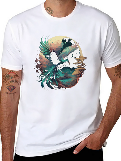 Phoenix Graphic Print Black T-Shirt