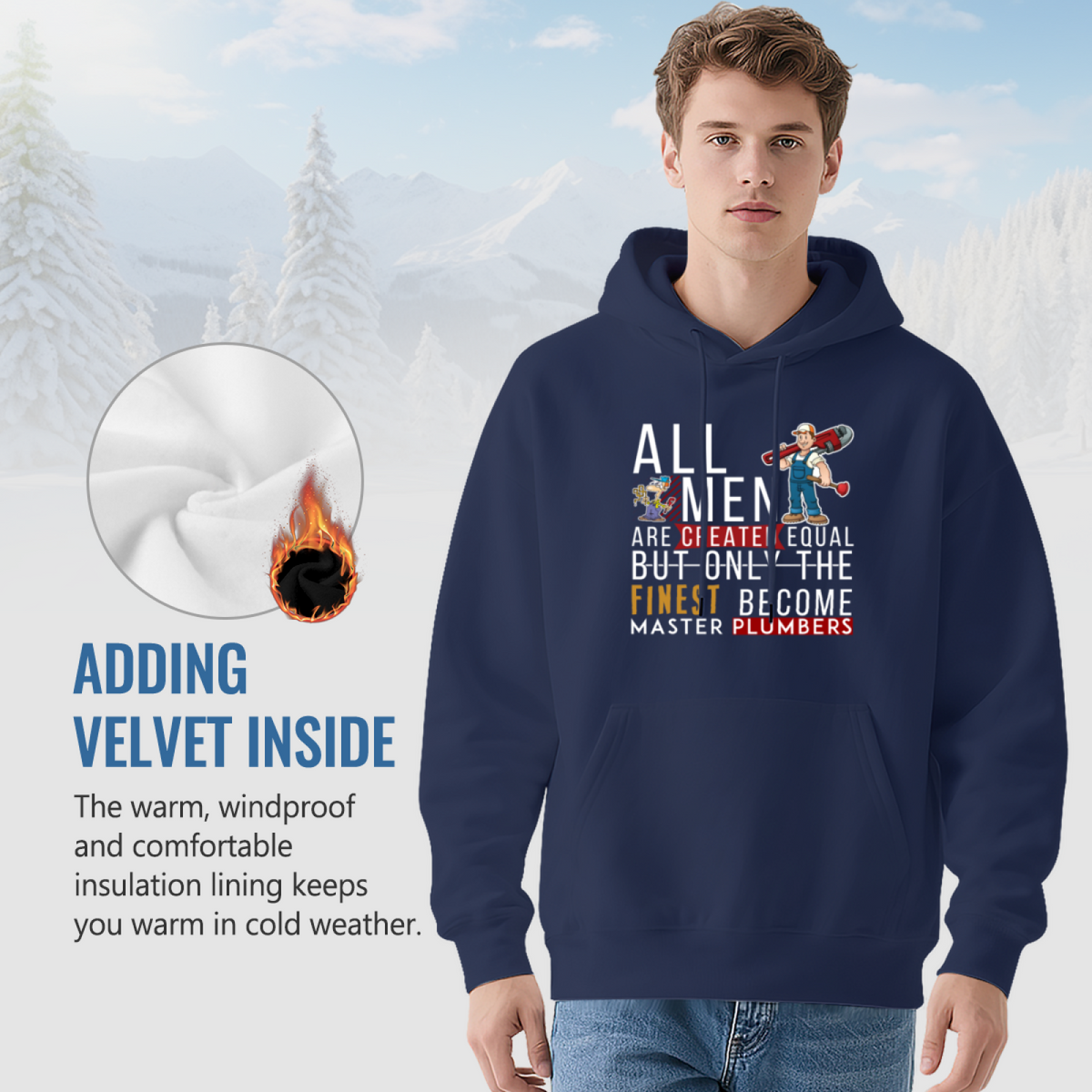 Master Plumber Quote Men Hoodie, Breathable Daily Comfort