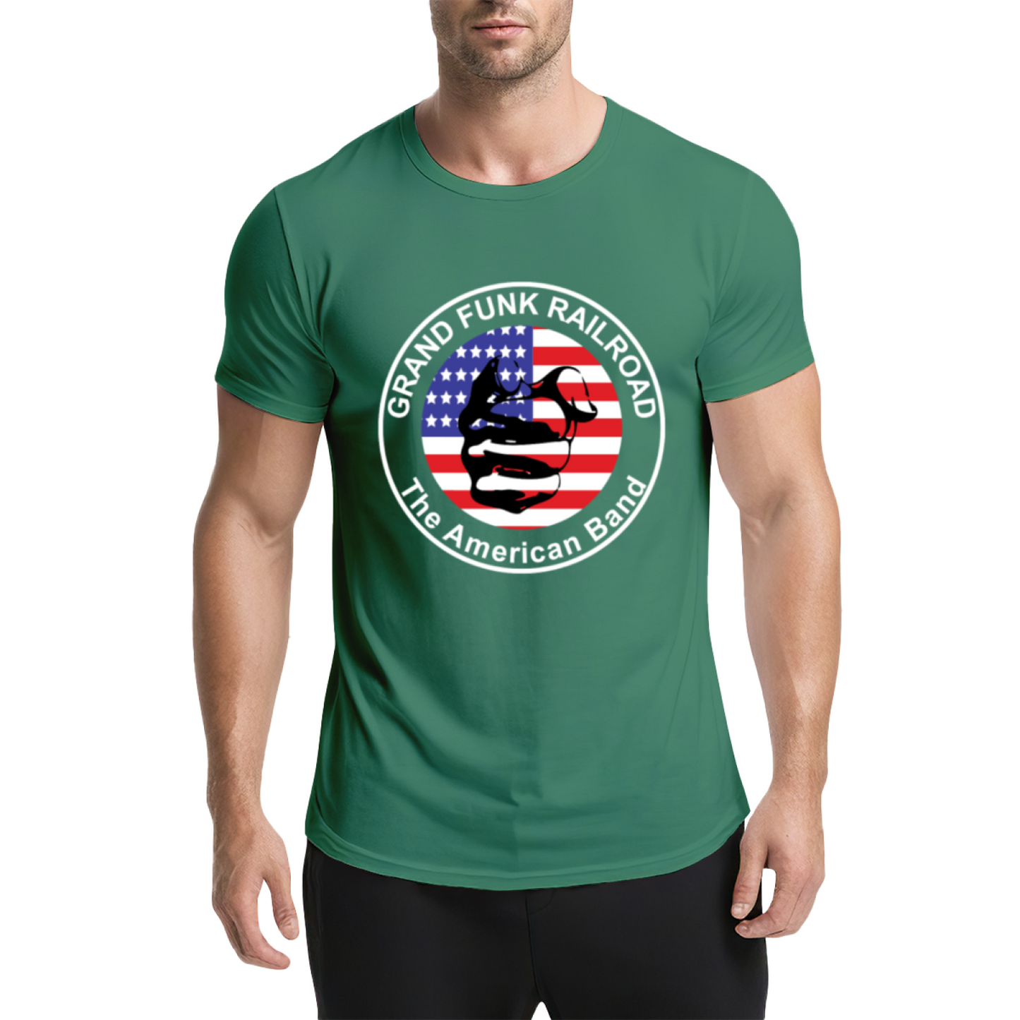 Grand Funk Railroad American Band Retro Flag Rock Tee