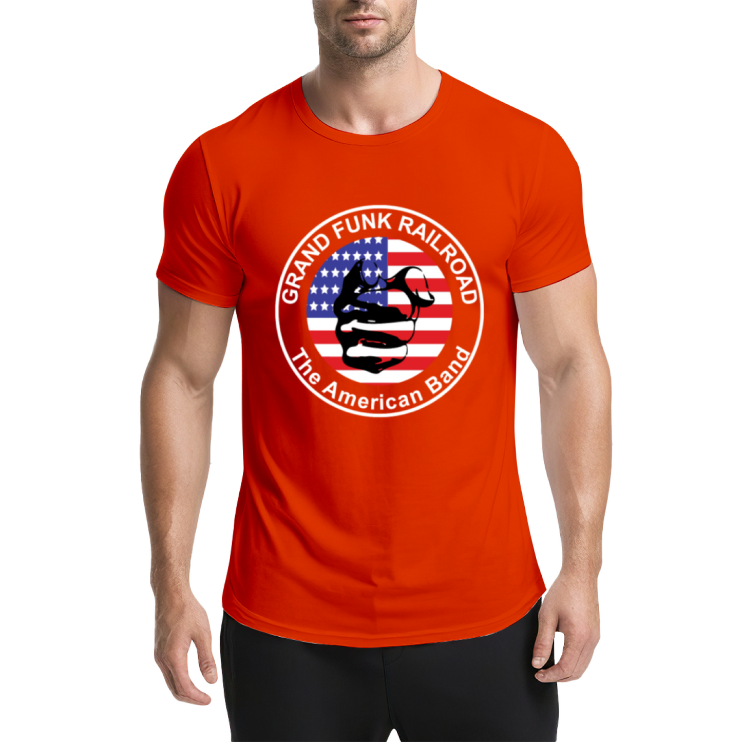 Grand Funk Railroad American Band Retro Flag Rock Tee