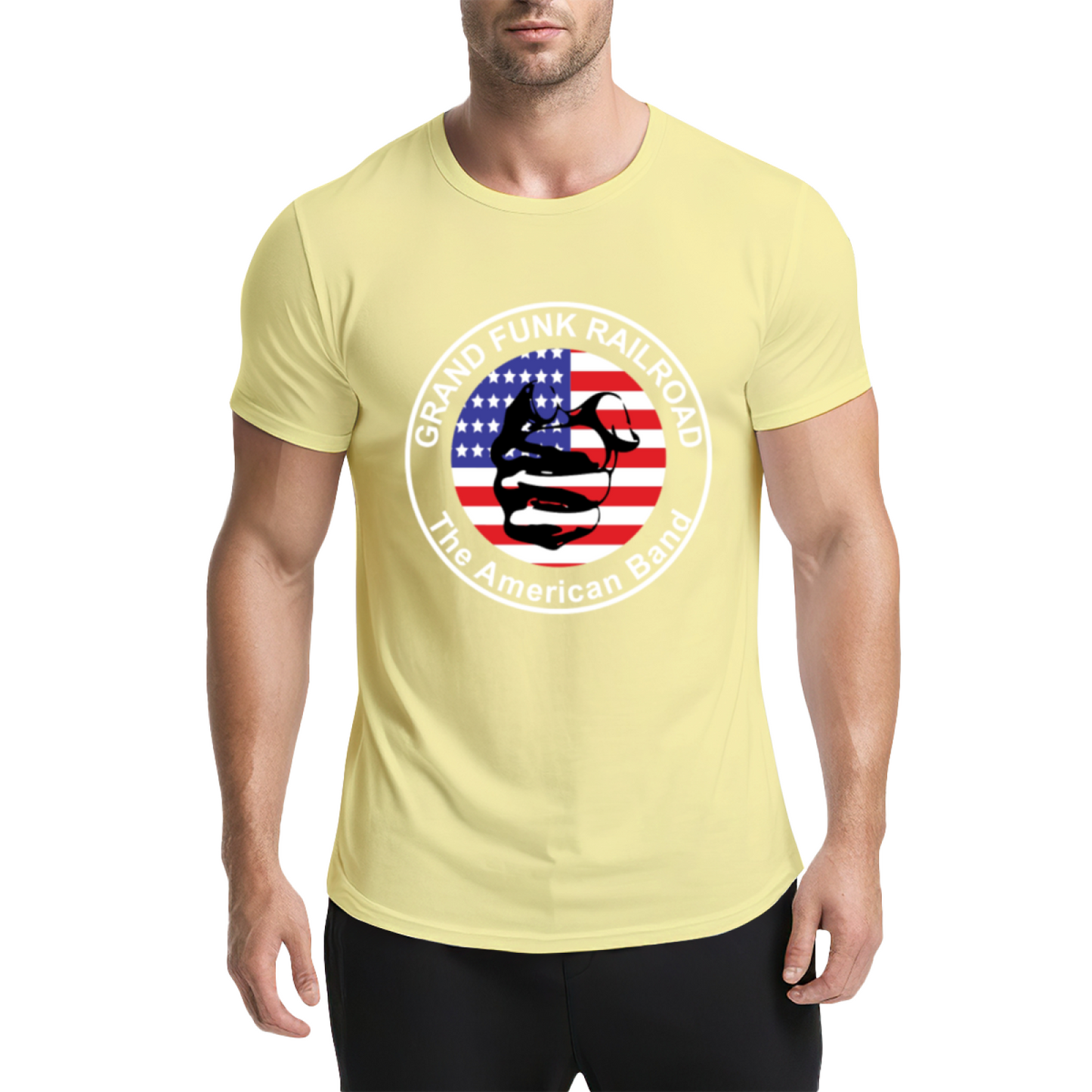 Grand Funk Railroad American Band Retro Flag Rock Tee